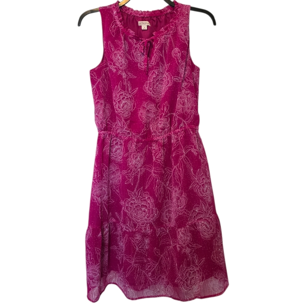 3/$15 Merona Pink Floral Fit & Flare Dress Size Small